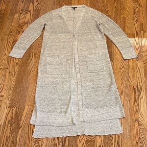 Eileen Fisher Heather Gray Knit Linen Sweater